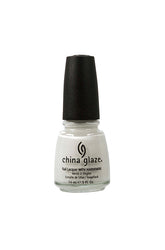 China Glaze White On White Nail Lacquer with a clean, crisp finish, great for classic manicures or French tips.